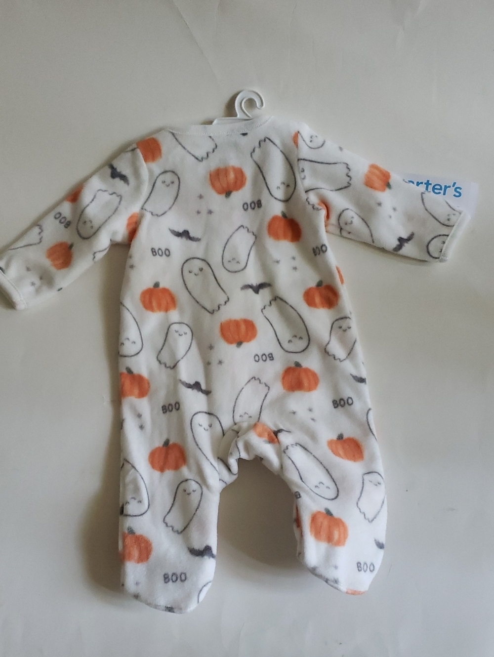 NWT Carter's Newborn Just One You Halloween Ghost Pumpkin Fleece Footie Sleeper - Picture 5 of 5